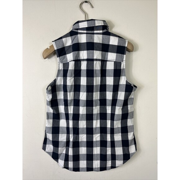 COPY - J. Crew Small Sleeveless Poplin Gingham Shirt Signature Fit AV615 NWT - Picture 4 of 6